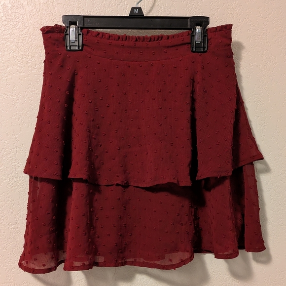 Sadie & Sage Other - Sadie & Sage Elegant Burgundy Layered Skirt